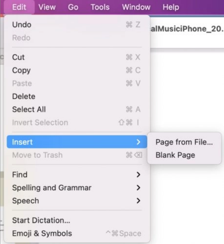Mac 미리보기 페이지 추가