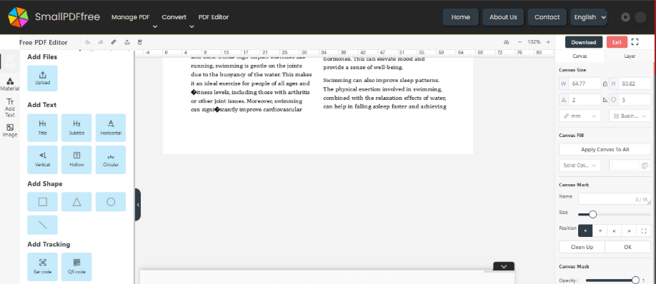 SmallPDFfree 페이지 추가