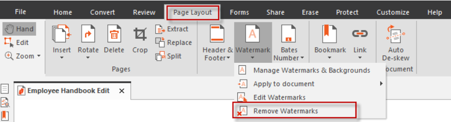 nitro pdf remove watermark