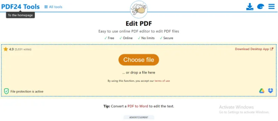 PDF24 파일 업로드