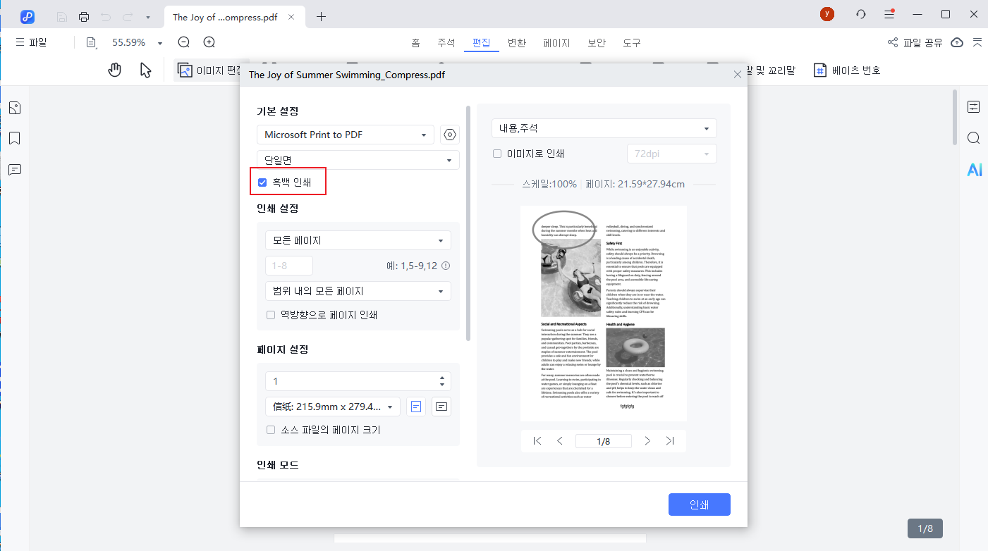 PDNob 흑백 인쇄