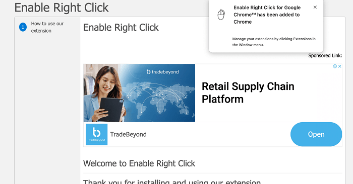 우클릭이 제한된 페이지에서 Enable Right Click 확장 프로그램 활성화