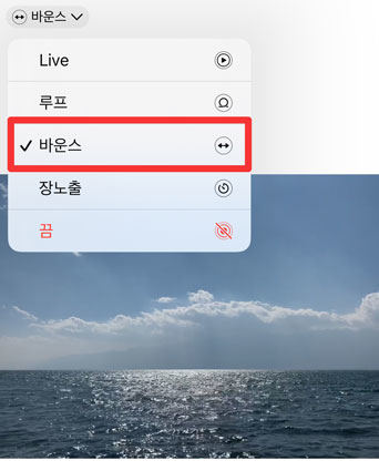  라이브포토 바운스 모드
