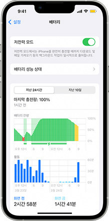 저전력 모드 끄기