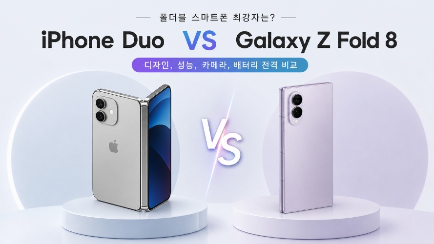 아이폰 듀오 vs 갤럭시 Z 폴드8 스펙 비교표
