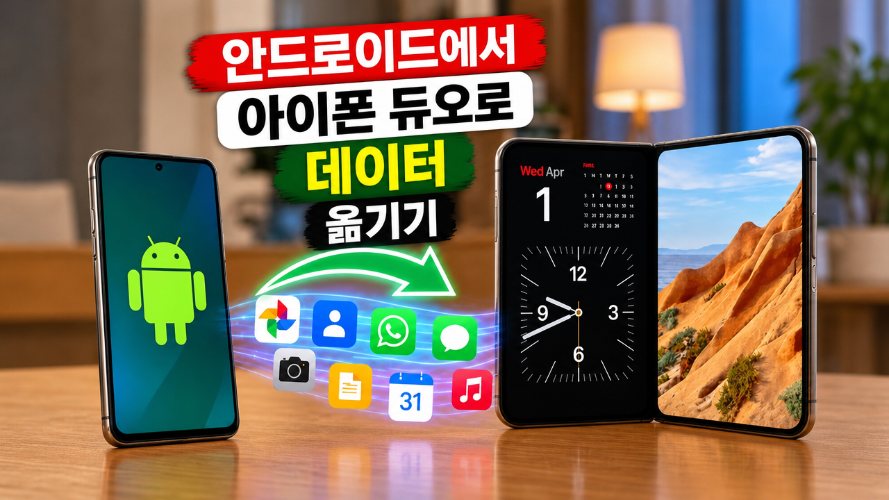 안드로이드에서 아이폰 듀오로 데이터 옮기기