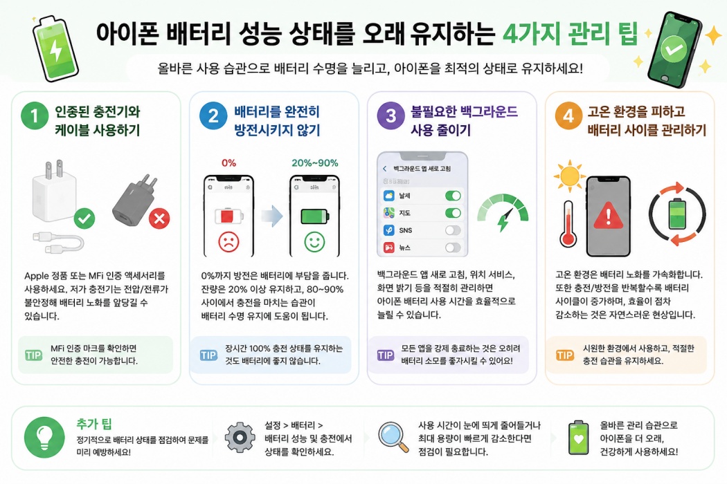 아이폰 배터리 성능 확인