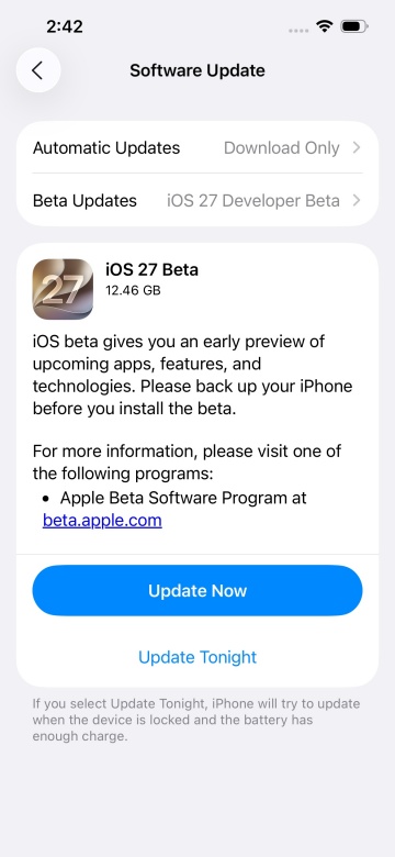 iOS 27로 업그레이드
