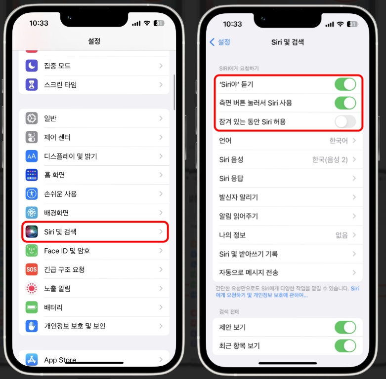 Apple Intelligence 및 Siri 설정