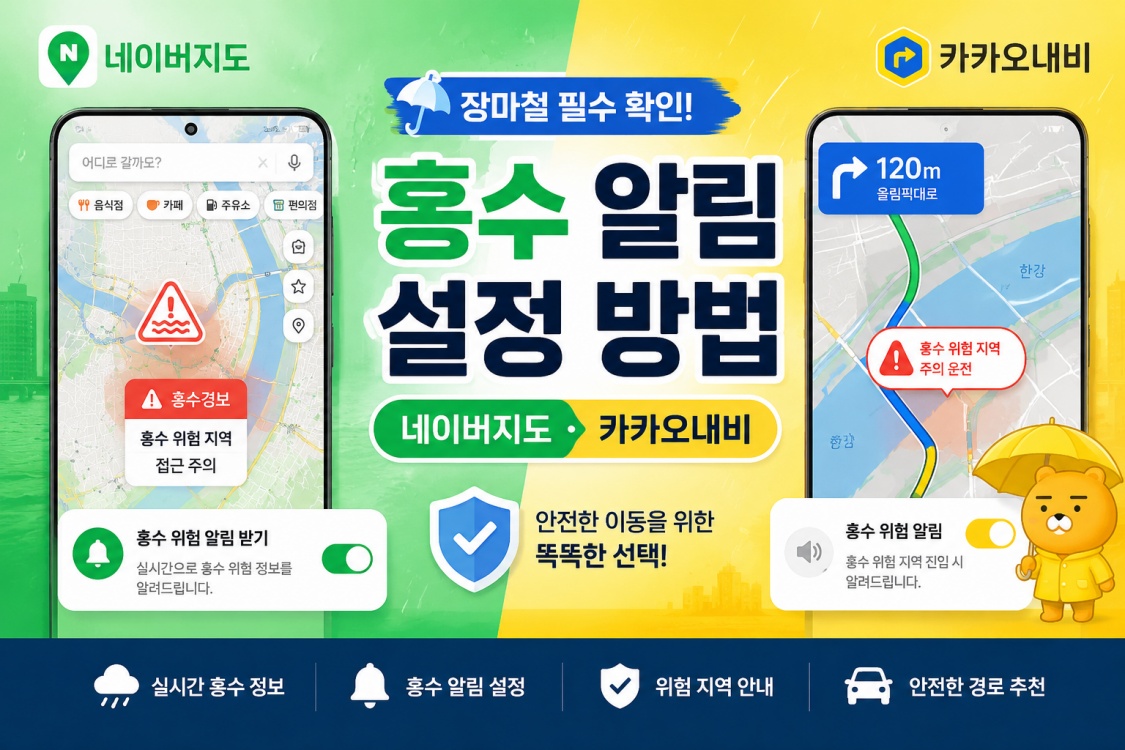 네이버지도/카카오내비 홍수 알림