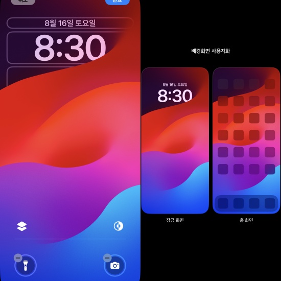 아이폰 잠금 화면 손전등 없애기