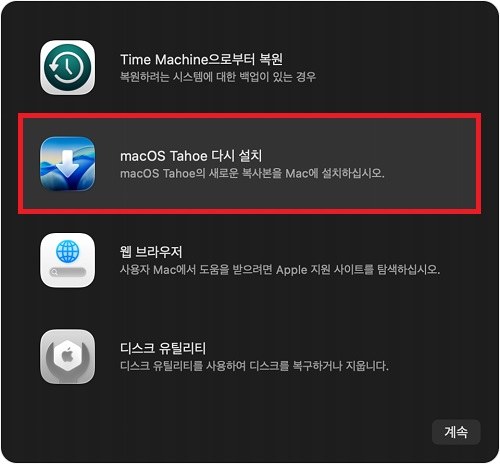 macOS 설치 선택
