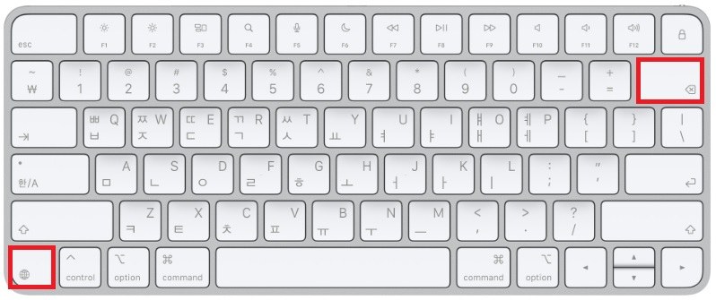 Mac 키보드의 DELETE 키 위치