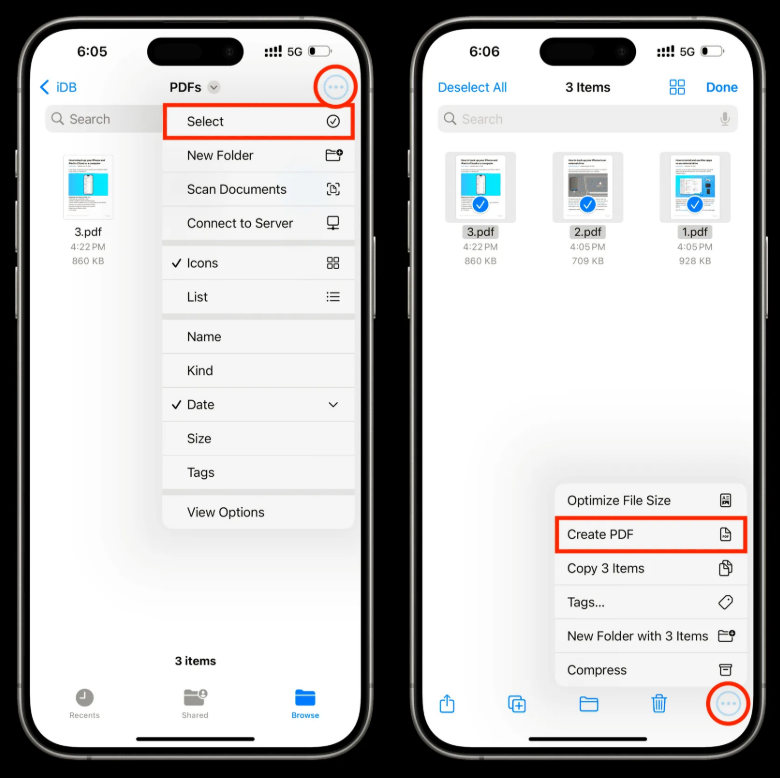 files app create pdf