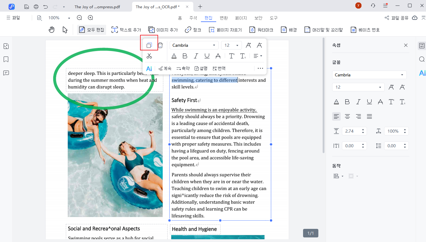 Editable text in PDNob