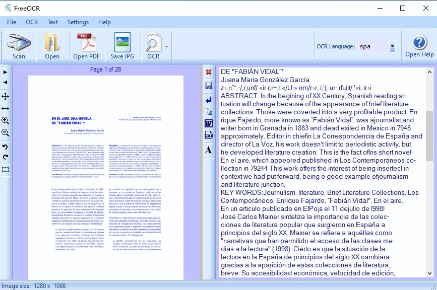 FreeOCR interface