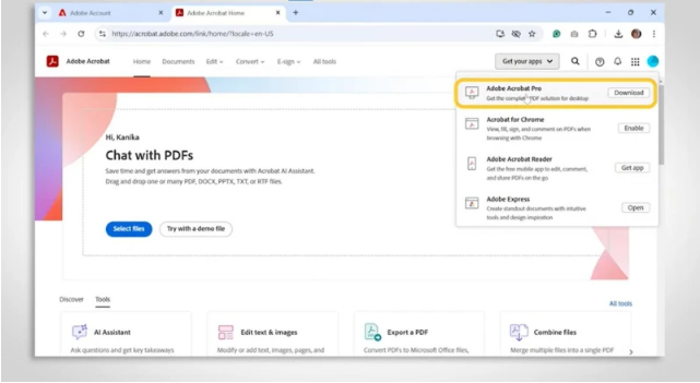 Adobe Acrobat 버전 선택