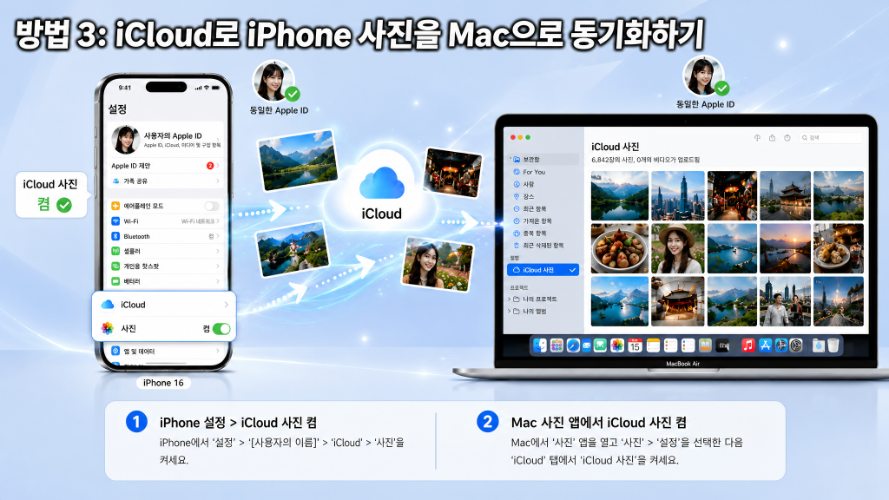 iCloud로 아이폰 사진을 맥복과 동기화하기
